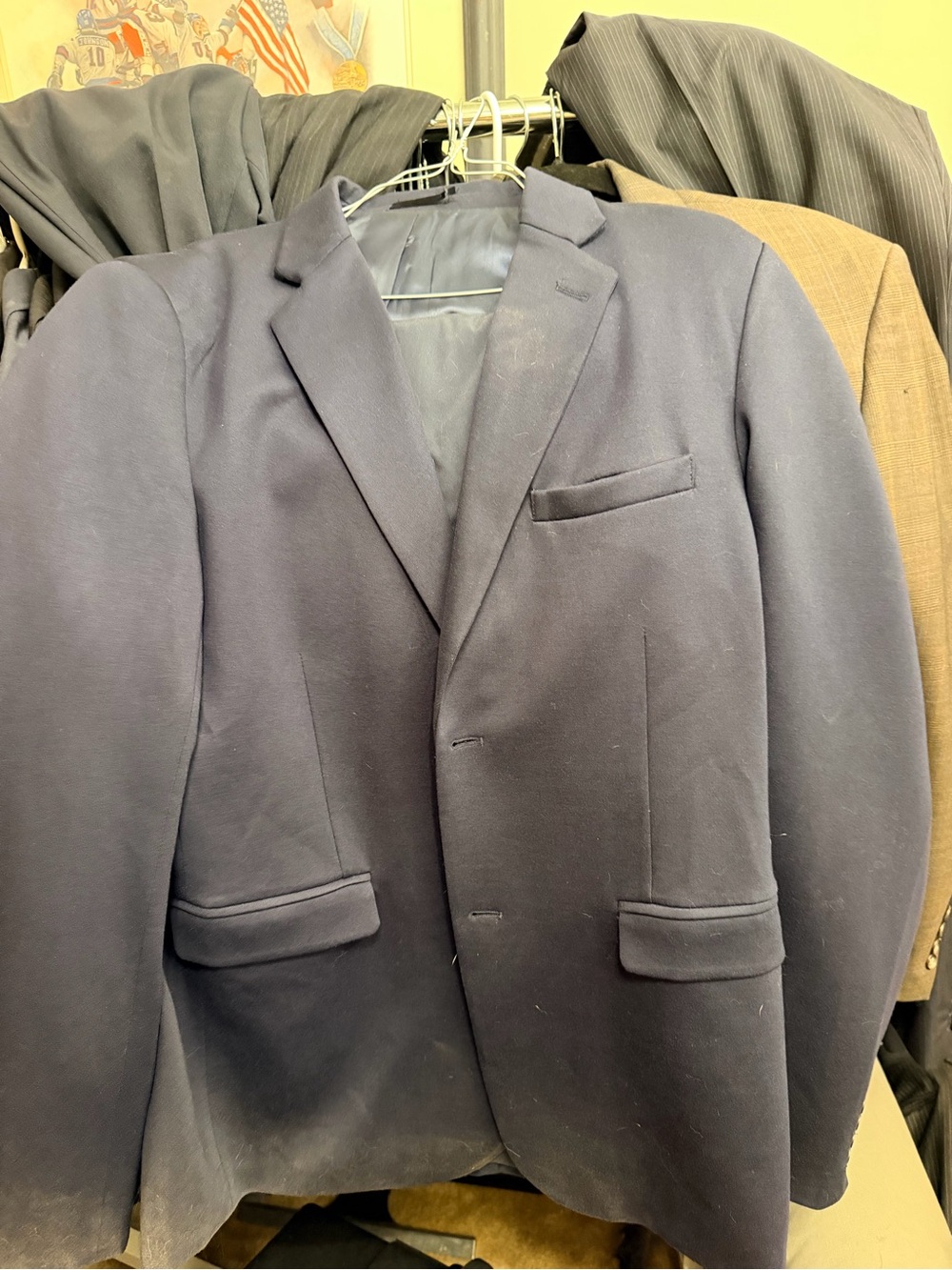 Boohoo Men's Dark Navy Single-Breasted Blazer